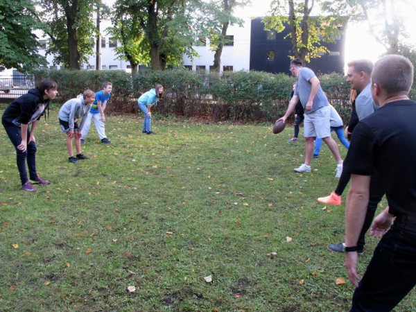 I think football was the biggest hit of all. The kids and the adults loved it. Two of the guys went back a few days later to play football with them again.